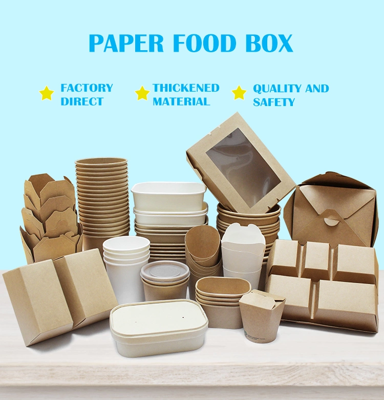 337g Paper Takeaway Lunch Container Kraft Material Food Box 1600ml for Sell