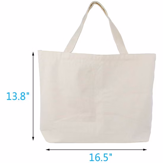 Bolsas de algodón reutilizables para compras, tela de lona de algodón plegable, con asa de cuerda