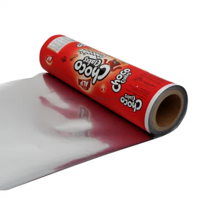 Rollo de película flexible compuesto de sellado inflable de película de embalaje automático de galletas de salsa de impresión OEM