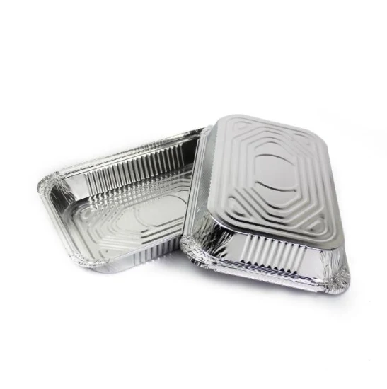 Fiambrera de papel de aluminio engrosada 500 800 1000 ml Caja de embalaje cuadrada redonda plateada/dorada con tapa Contenedor de comida de aluminio para llevar para hornear pasteles de sushi
